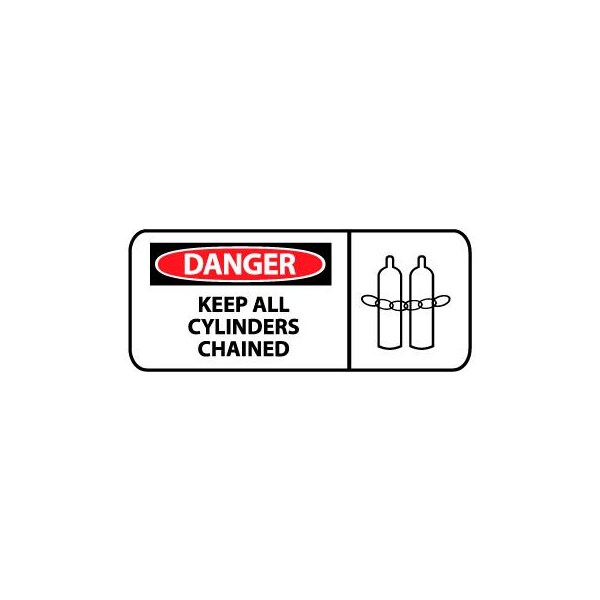 Pictorial OSHA Sign - Plastic - Danger Keep All Cylinders Chained